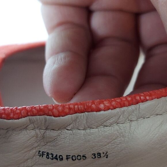 Miu Miu Calzature Donna Coral Lambskin Bow Ballerina Flats Sz 38.5 - Picture 11 of 15